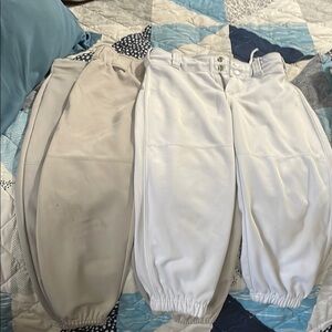 Kids White/Grey Softball pants